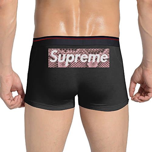 ANDARSON Men Comfortable Underpants Su-preme Logo Briefs Underwear 3X Black