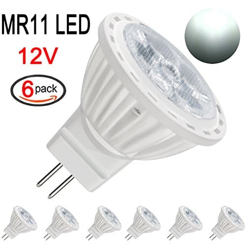 MR11 GU4.0 LED Light Bulbs, 4 Watt, Dimmable 400 Lumen, 12 Volt, 40W Halogen Bulbs Equivalent, Landscape Accent Recessed Track Lighting (6 Pack, Daylight White)