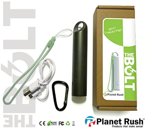 Bolt Mini+ College 3 in 1 USB External Portable Power Bank + Flashlight + Hanging Carabiner &amp; Lanyard . Lipstick Sized Slick Design &amp; Fast Charging Technology with Built in Circuit Protection (Yellow)