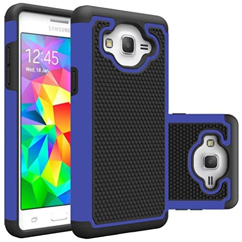 Galaxy On5 Case, ILLUSIA, Samsung Galaxy On 5 Case Cover Accessories, Hybrid Hard Shockproof Slim Fit Brushed Shockproof Protector Cover Heavy Duty Protective (Rugged blue)
