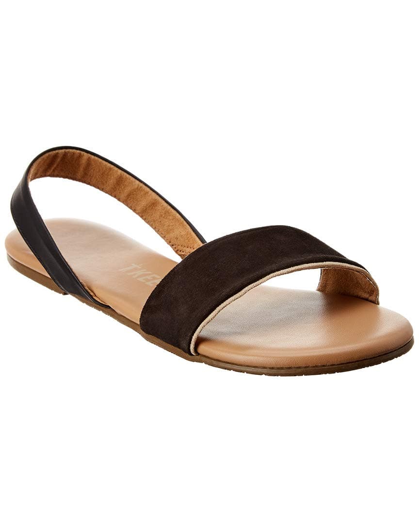 Charlie Leather Sandal, 6, Black