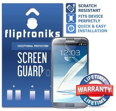 Fliptroniks Clear Screen Protector for Samsung Galaxy Note 2 with Lifetime Warranty 4 Pack