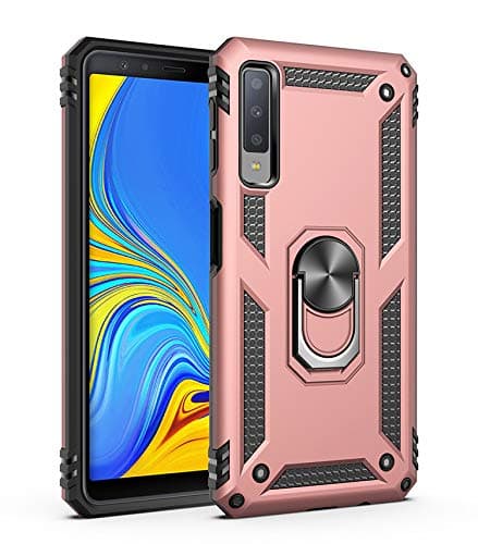 wonfurd Samsung Galaxy A7 2018 case,TPU+PC Back Cover Ring Holder Heavy Duty Car Mount Edge Bumper Shock-Absorption Anti-Scratch case for Samsung Galaxy A7 2018 (5)