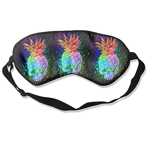 Sleeping Eye Mask Rainbow Splash Skull Pineapple Natural Silk Eye Mask Cover With Adjustable Strap