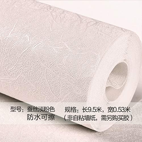 ZCHENG Modern 3D Solid Color Silk Wallpaper Home European Plain Plain Bedroom Living Room Background Wallpaper Blue Green Pale Pink