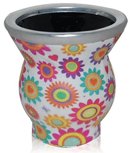 Glass Yerba Mate Gourd (Daisies)