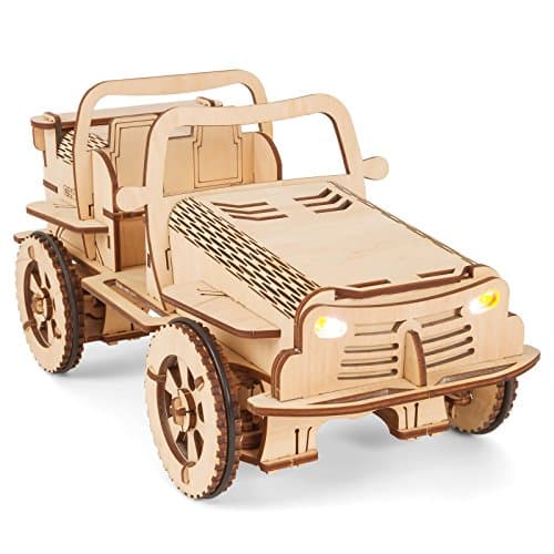 Wooden Model Car Kit – Remote Controlled 3D Mechanical Brain Teaser Jigsaw Puzzle – RC Toy Vehicle – Woodcraft RC Cars For Adults