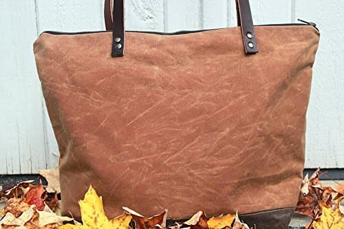 Handmade Waxed Canvas Tote Bag, Weekend Bag