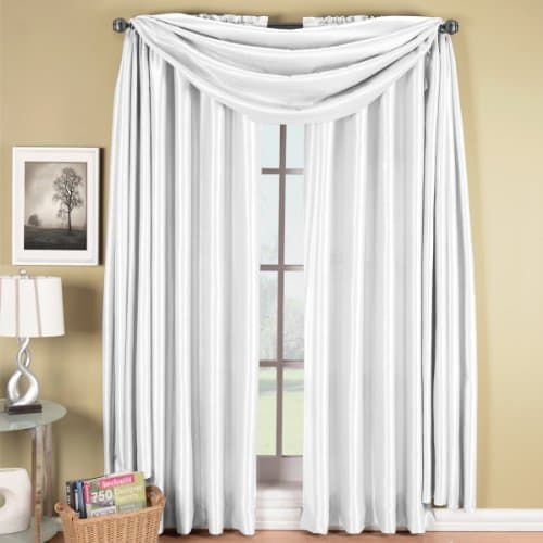 Elegance Solid Rod Pocket Window Treatment- Panels, Valances and Scarves. Available in various colors and sizes to enhance your home décor. 42X84 IN Each Panel, White