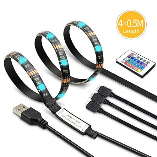 LED Strip Light, 5050 RGB LED Strip Light 200CM(6.56Ft) Multi-color FlexibleTV Background Lighting Kit TV/PC Background Lighting