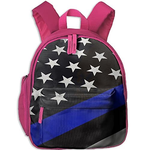 Kid's Pre School Backpack Boy&amp;girl's Thin Blue Line American Flag Book Bag