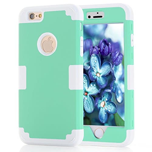 iPhone 6S Plus Case, iPhone 6 Plus Case, Speedup 3 in 1 Soft TPU Bumper Hard Shell Solid PC Back Shock-Absorption Anti-Scratch Hybrid Dual-Layer Slim Cover for iPhone 6/6S Plus 5.5 inch (Mint / Grey)