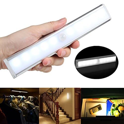KYC Battery-Powered White LED Light ,Stick On Anywhere,Cordless Motion Sensor Night Light for Cabinet,Garages,Closet,Bathroom