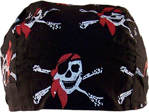Red Bandana Pirate Skull - Head Wrap - 0009