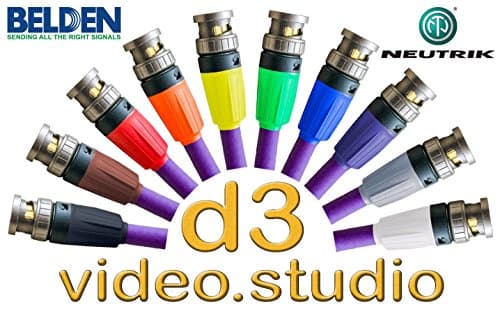 20m Blue Cap Belden 1694F Flexible UHD 8k 4K SDI Video Cable with Neutrik NBNC75TU11X BNC plugs at each end