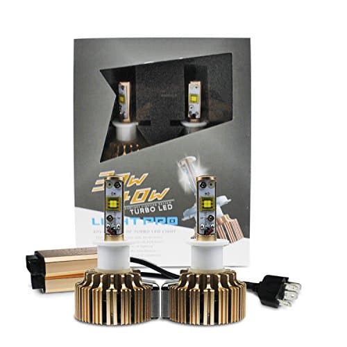 LED Headlights Bulbs H3 by EVITEK, Plug &amp; Play, Upgrated Replacement Headlights Conversion Kit, 30W 3,000Lumens and 6,000k White Light - 1 Year Warranty (Pack of 2)