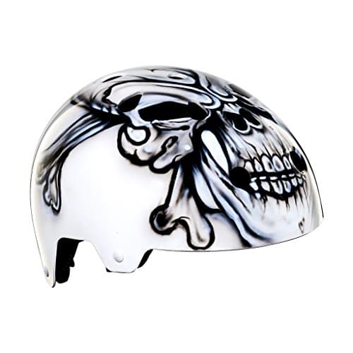 Triple Eight Helmet for Skate, Biking, Inline Skating, Rollerblading, Scooters | Custom Hand Painted Skull | Triple Eight Dual Certified Helmet with EPS Liner (Size XS/S)