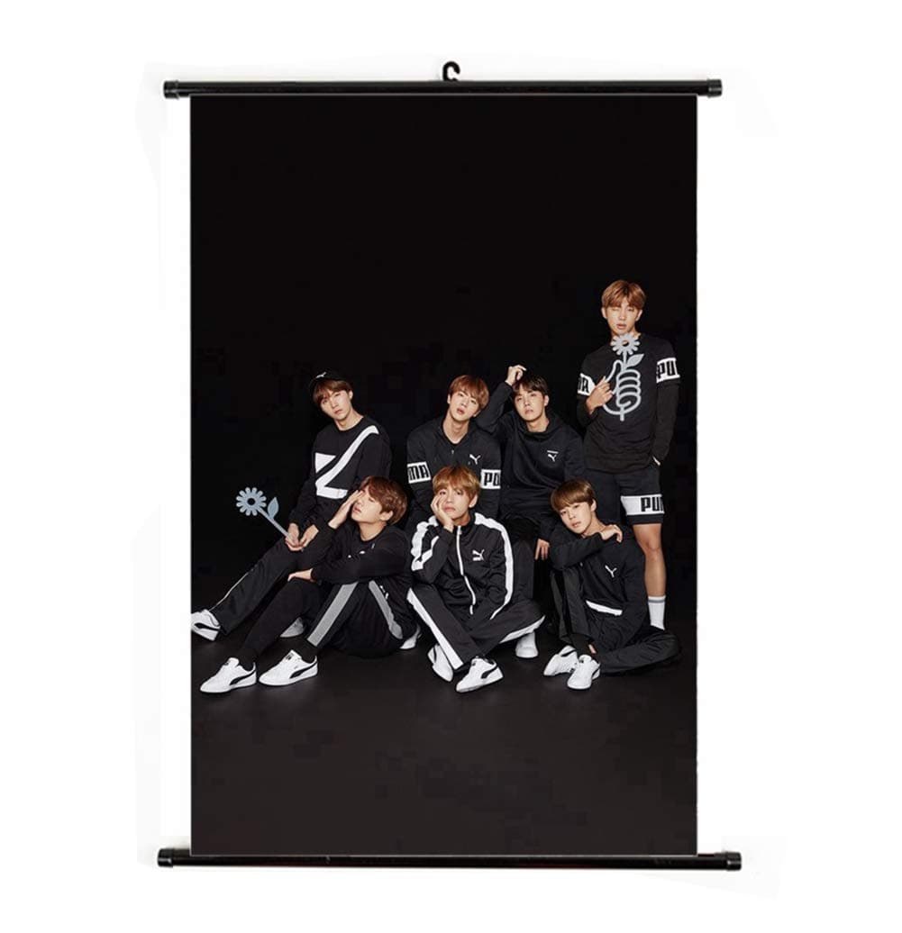 DYLLGL BTS Poster Kpop BTS Bangtan Boys Wall Scroll Hanging Paintings (BTS-48)
