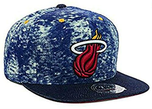 Miami Heat Fitted Size 7 3/4 Stone Washed Denim Style Hat Cap