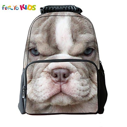 FOR YO KIDS Pupil's 3D Animal Cute Shar Pei Pattern School Backpacks
