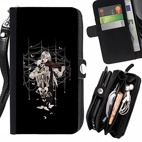 QUEEN PATTERN FOR SAMSUNG GALAXY J1 MINI / GALAXY J1 NXT Anime Violin Girl Zipper Wallet With Strap Card Holder Case Cover