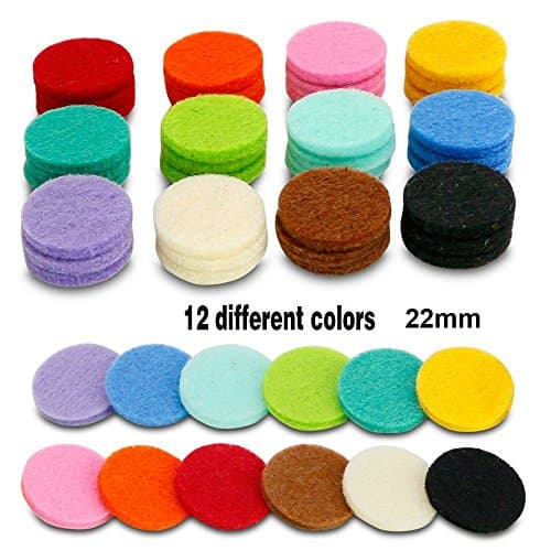 60pcs Aroma Essential Oil Diffuser Locket Necklace Refill Pads , Aroma Oil Pads Replacement For Aromatherapy Diffuser Pendant Necklace ,Bracelet 12 Colors