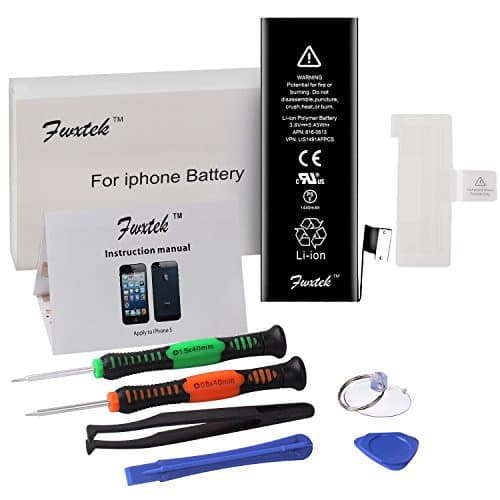 Battery Charger Internal Li-ion Replacement for iP 5 (not for 5S or 5C) with Complete Repair Tools Kit and Instructions by Fwxtek - 1 Year Warranty