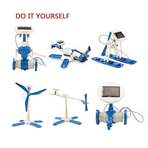 Allytech 6 IN 1 Solar Toy Educational DIY Robots Plane Kit Children Creative Kid Gift