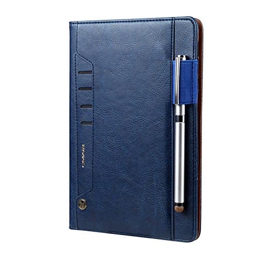 Galaxy Tab A 10.5 2018 Case, Businda Slim Book Style PU Leather Folio Stand Case Cover with Pencil Holder for Samsung Galaxy Tab A 10.5 SM-T590 (Wi-Fi); SM-T595 (LTE), Blue