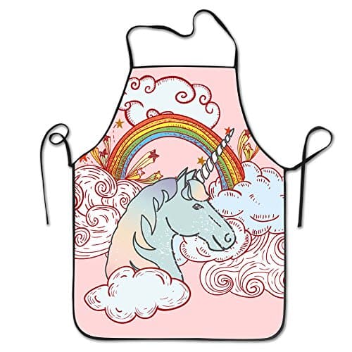Unicorn Personalized Waist Adjustable Durable Apron Unisex Kitchen Cooking Comfortable Apron Grill Cooking Baking Crafting Chef Apron Commercial Restaurant Apron