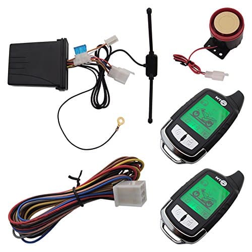 NTO 2 Way Motorcycle Alarm 2 Big LCD Remote Controls Motorbike Alarm 6 Tones Alarm Siren