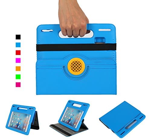 iPad Mini 4 Case, DICEKOO Kids Light Weight Handle Portable with 360 Degree Rotating Stand Case and Screen Protector Shockproof Children Cover for Apple iPad Mini 4 (Blue)