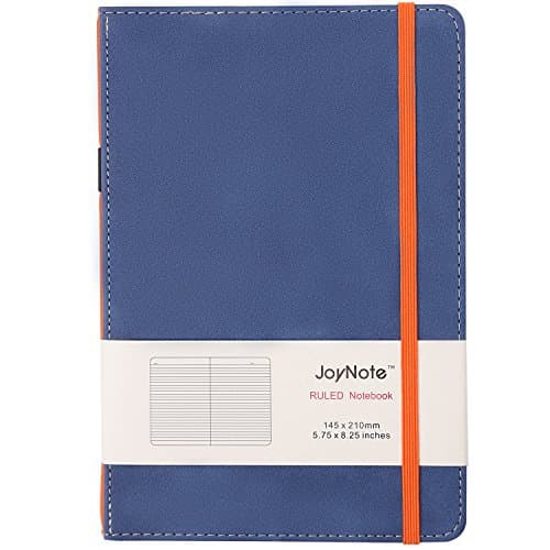 A5 Classic Notebook Journal Leather College Ruled Paper Writing Notebooks Hardcover, Premium Thick Paper With Pen Loop And Inner Pocket,192 Pages