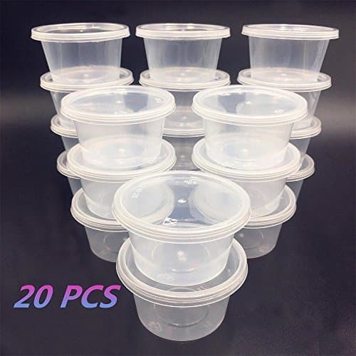 Jimess 20 Pack Clear Slime Storage Jars,Foam Ball Storage Containers with Lids for 20g Slime