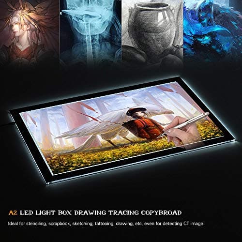 GonPi 1 Piece 59cm A2 LED Light Box Drawing Tracing Tracer Copy Board Table Pad Panel Copyboard with USB Cable for Artist Animation