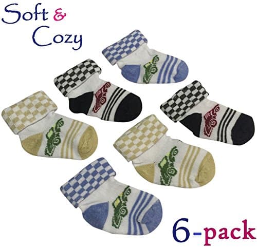 Cute Soft & Cozy Cotton Baby Socks [6 Pack]
