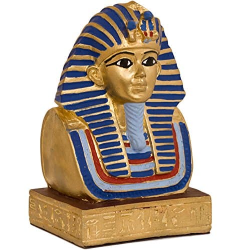 Tutankhamun Statue- Authentic Egyptian handmade &amp; hand painted 5.5" tall bust figurine