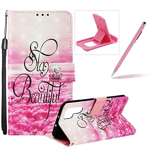 Wallet Leather Case for Huawei P30 Pro,Strap Flip Cover for Huawei P30 Pro,Herzzer Stylish Luxury 3D Special Effects Day of Beautiful Pattern Stand PU Leather Case with Soft TPU