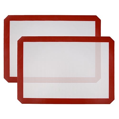 Suppets Silicone Baking Mat FDA Approved, Non Stick Silicon Liner for Bake Pans &amp; Rolling,Counter Mat Oven Liner for Cooking Sheet Pans, Gas, Electric &amp; Microwave Ovens-2 Pack