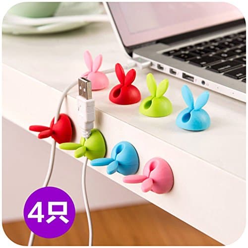 4 Set rabbit ears with silicone viscose wire retainer clip with Solid line(a set contain 4 pcs)