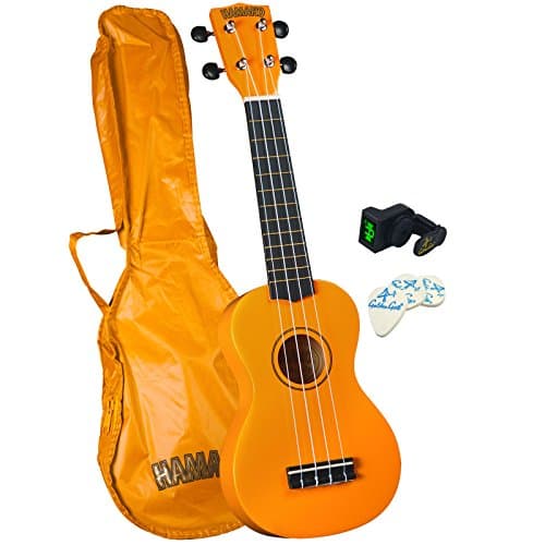 Hamano U-30Yw Colorful Soprano Ukulele Beach Bundle - Yellow