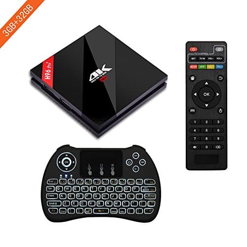 Haswe 2017 Newest Android 4K 7.1 TV Box 3GB Ram 32GB Rom H96 Pro Plus Amlogic S912 Octa Core H.265 With H9 Backlit 2.4G Mini Handheld Wireless Keyboard Air Mouse