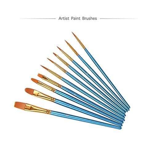 Paint Brushes Set - HTF 10 Pieces Premium Professional Paint Brushes for Making Art Painting,Acrylic Painting, Oil, Watercolor Painting etc