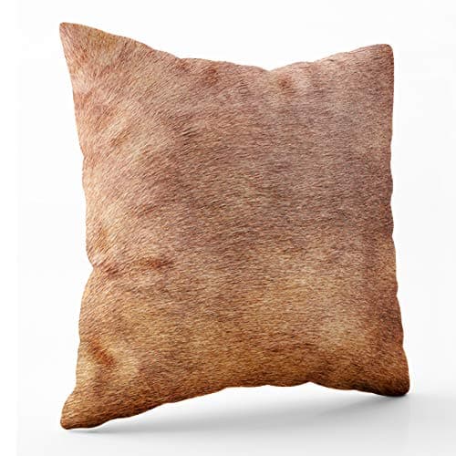 Crannel Abstract Art Pillow Cases, Double-Sided Printing Pillowcase 20X20 Inch Throwing Cushion,Horse Skin Concept Background Brown,Invisible Zipper Square Decorative Home Sofa