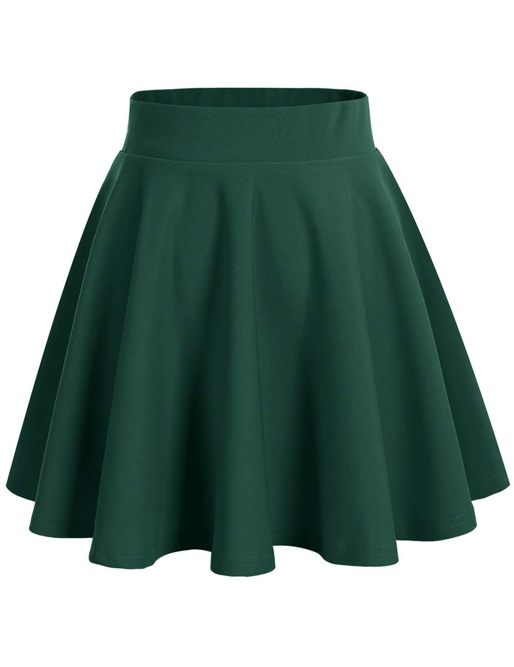 BridesmayWomen's Basic High Waist Casual Mini Skirt Versatile Stretchy Flared Skater Skirt