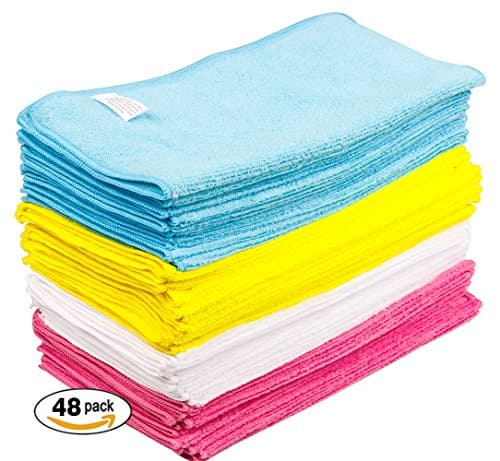 Ultra Soft Microfiber Cleaning Cloths for Everyday Use, 12"x12", 48 Pack for Kitchen