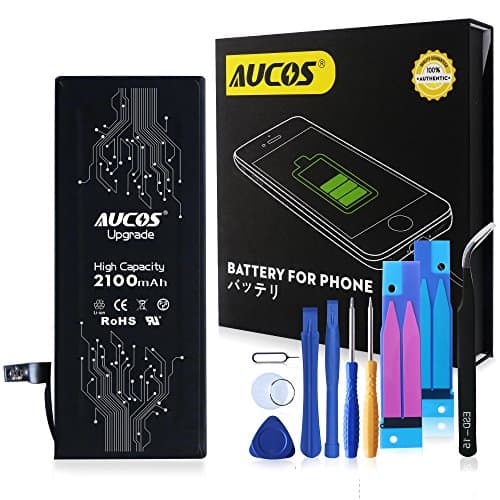 Phone Replacement Battery 2100mAh - 6S High Capacity Rechargeable Replacement Battery with Repair Tools Kits Replace Battery with 24 Months Quality Assurance