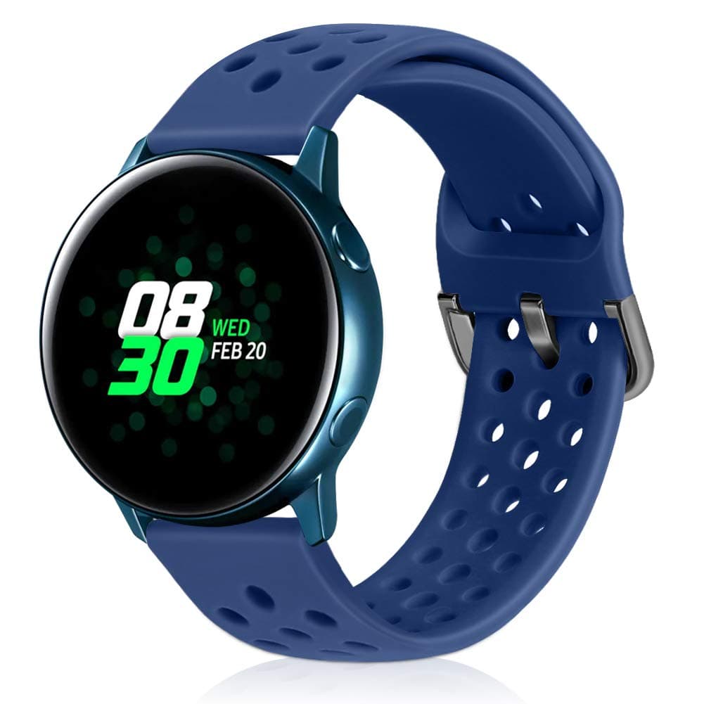 Relting 20mm 22mm Quick Release Silicone Watch Band Soft Rubber Replacement Watch Strap Compatible with Samsung/Huawei/Ticwatch/Garmin/Moto Mens Womens (Dark Blue, 20mm)