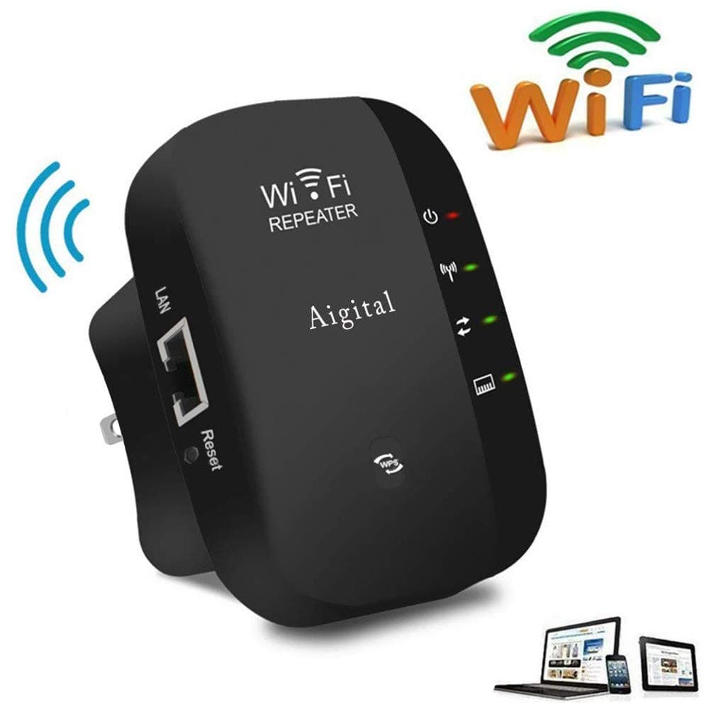 WiFi Range Extender, Upgraded 300Mbps Wireless Repeater Amplifier Internet Booster with Access Point/Repeater Mode Easy Set Up, Built-in Antenna, LAN Port, WPS For Home WiFi Coverage Wall Plug