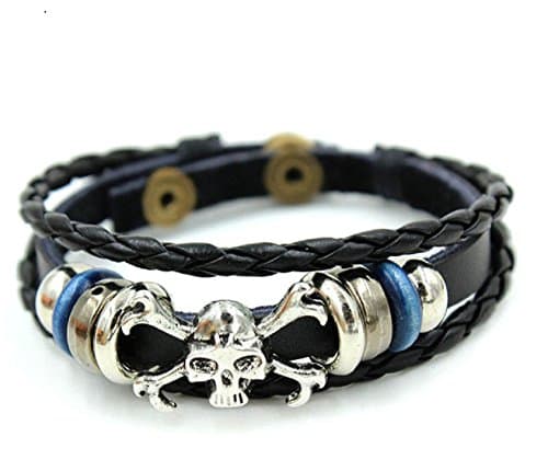 Bracelet For Men - good quality - leather - Skull shape